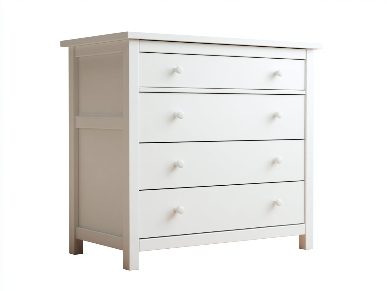 Commode - MDF - 100x45x95 cm - blanc - campagne