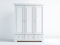 Armoire - MDF-métal - 165x56x215 cm - blanc - classique