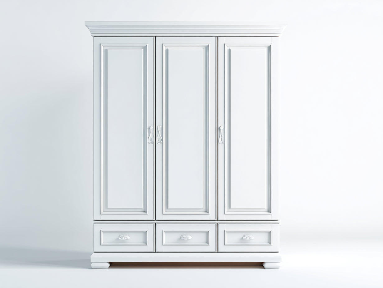 Armoire - MDF-métal - 165x56x215 cm - blanc - classique