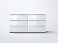 Commode - MDF-métal - 132x42x78 cm - blanc-argenté - moderne
