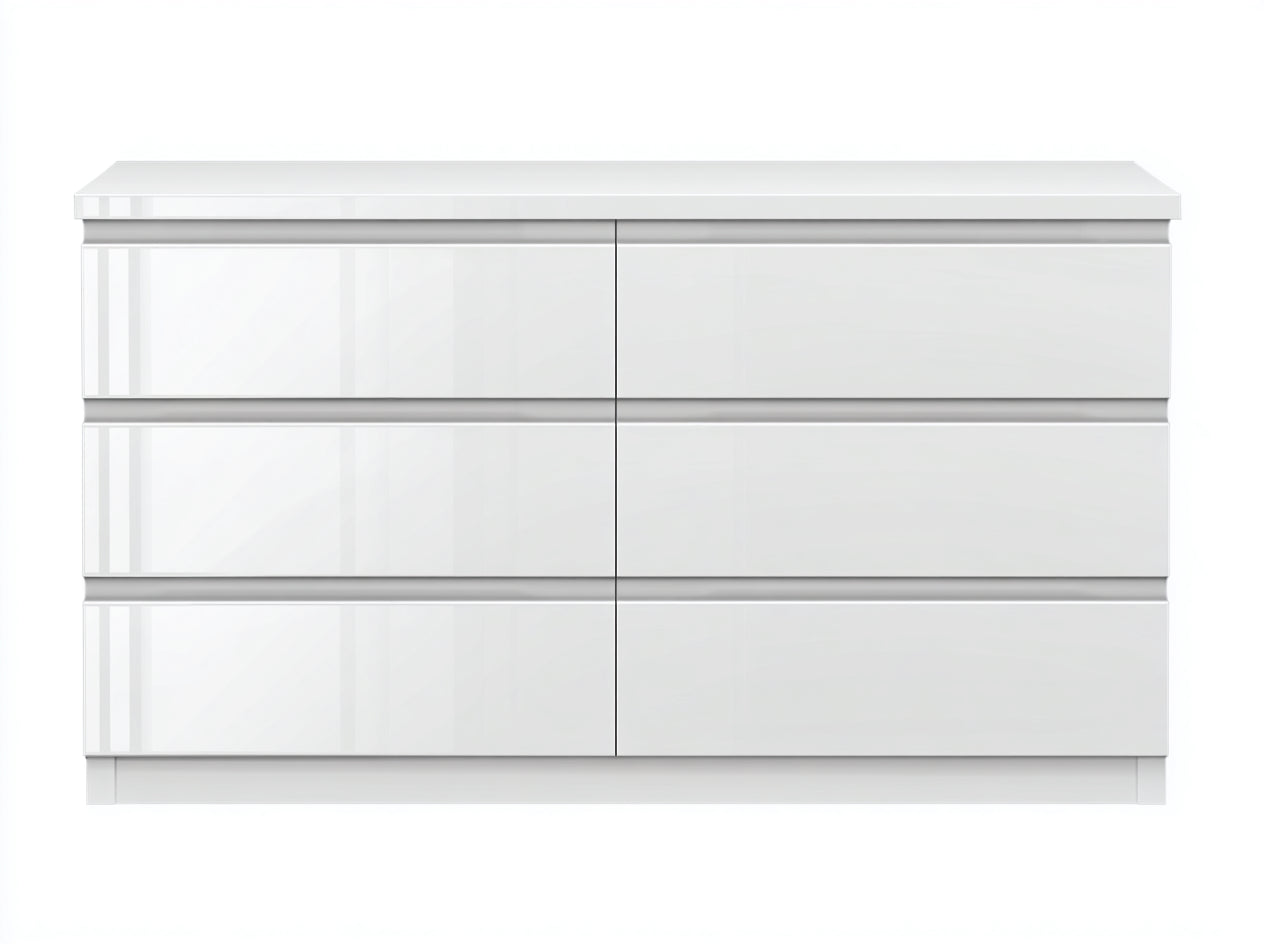 Commode - MDF - 150x42x82 cm - blanc - minimaliste