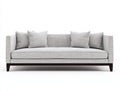 Canapé 3 places - tissu-bois - 222x88x76 cm - gris clair-marron foncé - classique