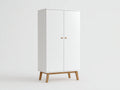 Armoire - MDF-bois - 105x52x178 cm - blanc-bois naturel - scandinave