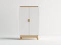 Armoire - MDF-bois - 90x48x175 cm - blanc-bois naturel - contemporain