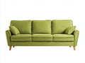 Canapé 3 places-tissu-bois massif-221x91x87 cm-vert olive-chêne clair-style scandinave