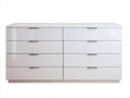 Commode - MDF-métal - 160x45x80 cm - blanc-argenté - moderne
