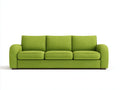 Canapé 3 places - tissu-bois - 208x86x76 cm - vert clair-marron foncé - moderne
