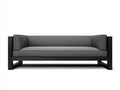 Canapé 3 places - bois-tissu - 220x82x72 cm - gris foncé-noir - moderne