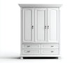 Armoire - MDF-métal - 160x56x218 cm - blanc-noir - classique