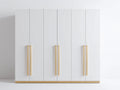 Armoire - MDF-métal - 240x60x205 cm - blanc-doré - moderne
