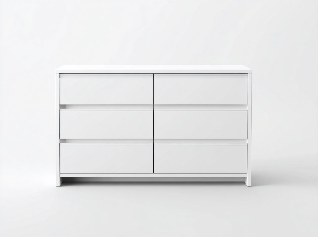 Commode - MDF - 128x42x88 cm - blanc - contemporain