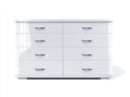 Commode - MDF-métal - 145x45x86 cm - blanc-argenté - contemporain