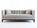 Canapé 3 places - tissu-bois - 218x88x76 cm - beige-marron - classique