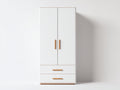 Armoire - MDF-bois - 92x50x196 cm - blanc-bois naturel - contemporain