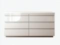 Commode - MDF - 162x45x84 cm - blanc cassé - moderne
