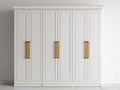 Armoire - MDF-métal - 285x60x235 cm - blanc-doré - classique