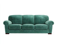 Canapé 3 places-tissu-bois massif-228x94x88 cm-vert turquoise-noyer-style rétro
