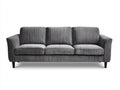 Canapé 3 places-velours côtelé-bois massif-236x97x84 cm-gris foncé-noir-style contemporain