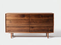 Commode - bois - 155x45x86 cm - noyer - style milieu du siècle