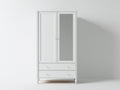 Armoire - MDF-verre-métal - 110x50x190 cm - blanc-miroir - classique