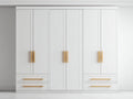 Armoire - MDF-métal - 240x55x220 cm - blanc-doré - moderne